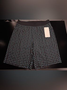 lululemon athletica Black Shorts with Teal Dot Pattern